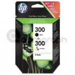 HP 300 inkoustové náplně CC640 black a CC643 tri-colour