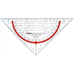 Trojúhelník St 45 - geometrie, přepona 16cm, červený úhloměr