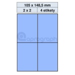 Samolepicí etikety 105,0mm x 148,5mm, modré