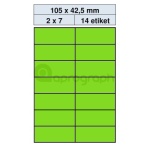 Samolepicí etikety 105,0mm x 42,4mm, zelené