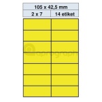 Samolepicí etikety 105,0mm x 42,4mm, žluté