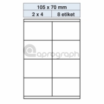 Samolepicí etikety 105,0mm x 70,0mm, bílé