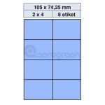 Samolepicí etikety 105,0mm x 74,25mm, modré