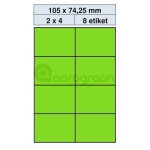 Samolepicí etikety 105,0mm x 74,25mm, zelené