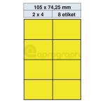 Samolepicí etikety 105,0mm x 74,25mm, žluté