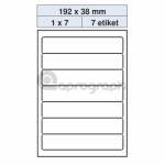 Samolepicí etikety 192,0mm x 38,0mm, bílé