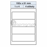 Samolepicí etikety 192,0mm x 61,0mm, bílé