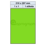 Samolepicí etikety 210,0mm x 297,0mm, zelené