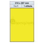 Samolepicí etikety 210,0mm x 297,0mm, žluté