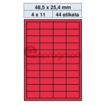 Samolepicí etikety 48,5mm x 25,4mm, červené