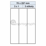 Samolepicí etikety 70,0mm x 297,0mm, bílé