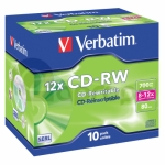 CD-RW Verbatim 700MB 8-12x jewel box