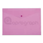 Polyprop. obálka A4, transparentní, růžová, s drukem