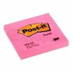 Samolepicí bloček Post-It 3M 76mm x 76mm, neon růžový, 100 lístků