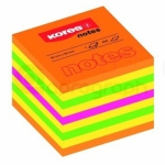 Samolepicí bloček Kores 50mm x 50mm, neon mix, 400 lístků