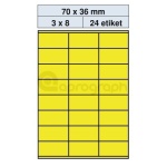 Samolepicí etikety 70,0mm x 36,0mm, žluté