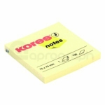 Samolepicí bloček Kores 75mm x 75mm, žlutý, 100 lístků